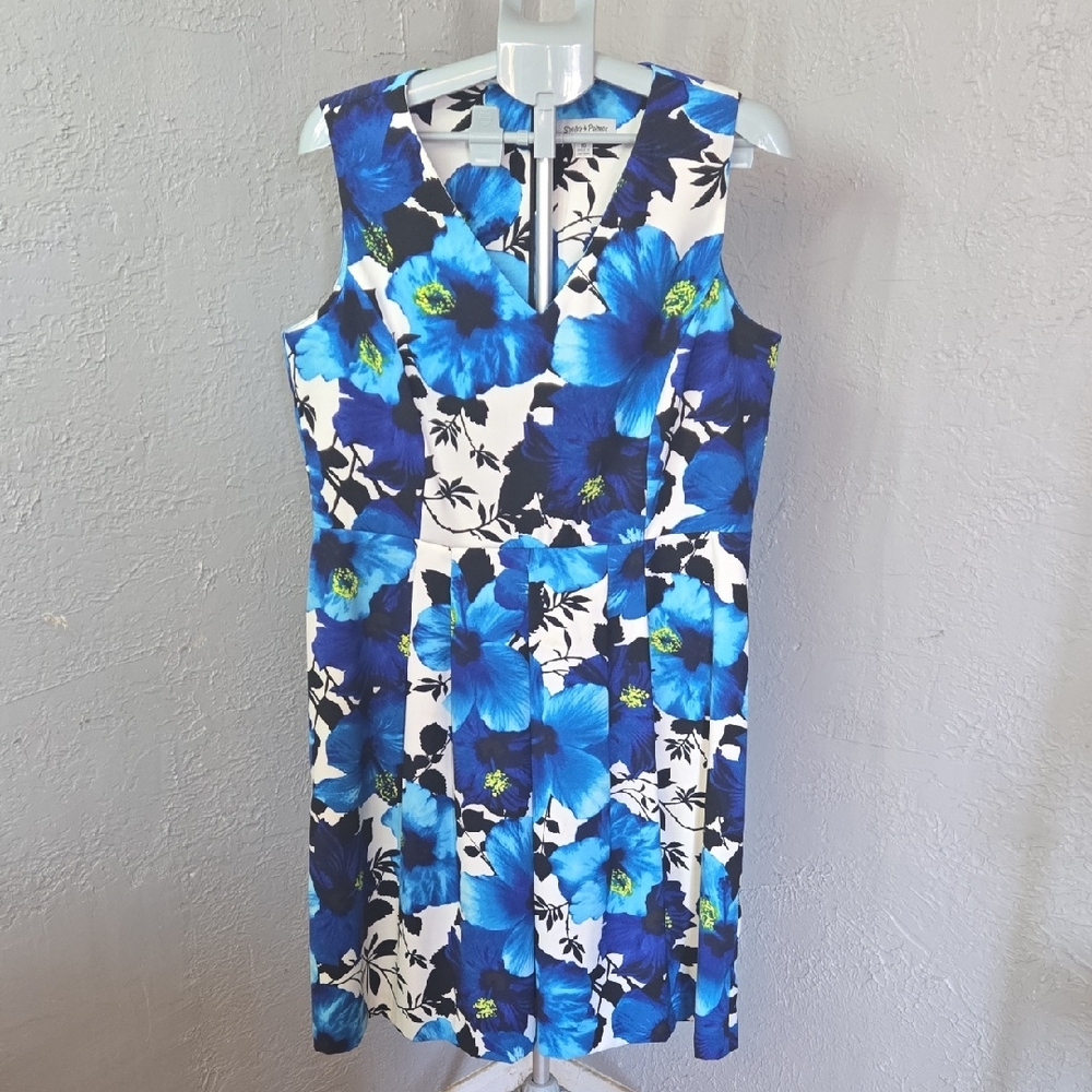 Shelby & Palmer Blue Floral Midi Dress